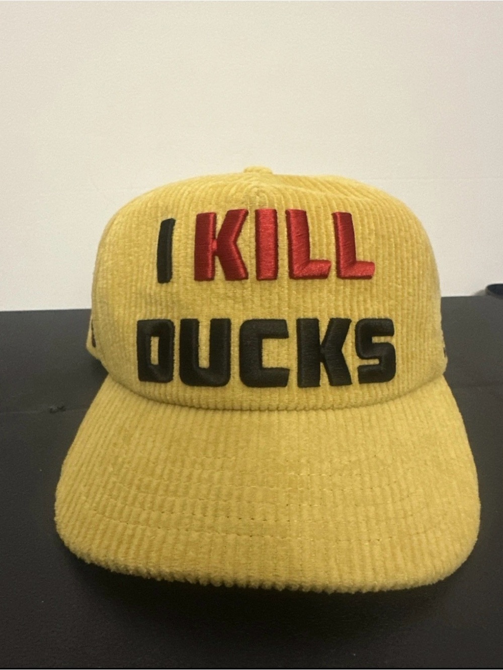 2F.7 Yellow Corduroy 'I KILL DUCKS' SnapBack